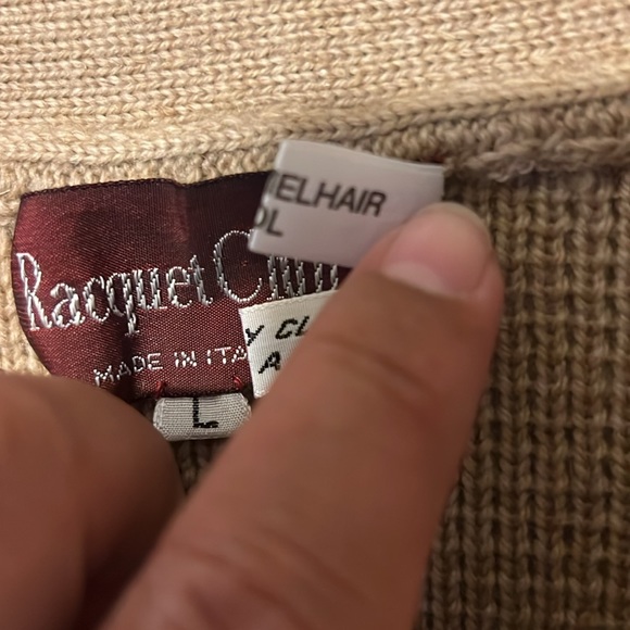 Racquet Club Grandpa Sweater with suede patches on elbows Size Large - Picture 6 of 14